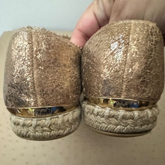 Stuart Weitzman Metallic Leather Espadrille Flats - Picture 5 of 8